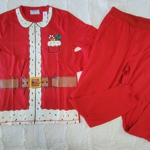 Old Navy Santa PJ's 2 Piece Set Long Sleeve Top & Long Pants NWT Christmas 🎄